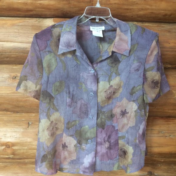 Vintage Miss Dorby Two Piece Purple Floral Sleeveless Maxi Dress/Top Set Size 18 - Picture 3 of 9